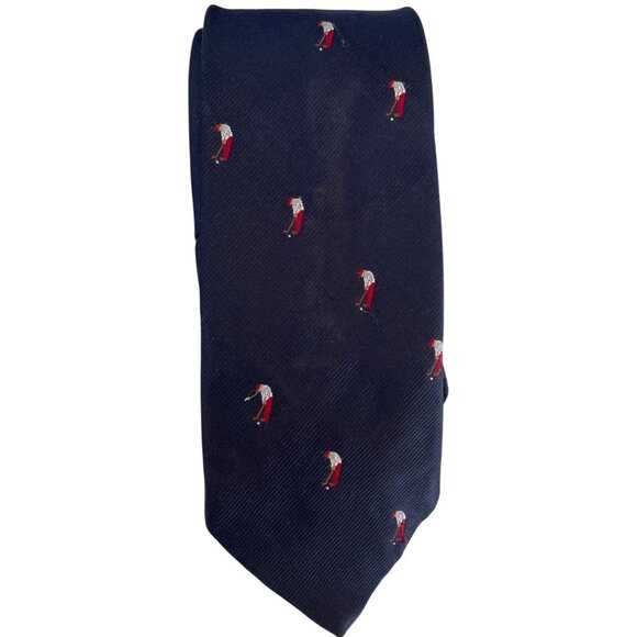 Ralph Marlin Golf Motif Mens Necktie 6P - Picture 1 of 4